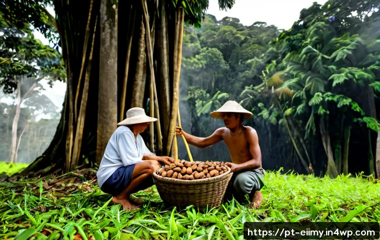 Home 17 원주민 생태지혜의 문화적 표현 - Photorealistic documentary scene in the Brazilian Amazon, an Indigenous community elder and two youn...