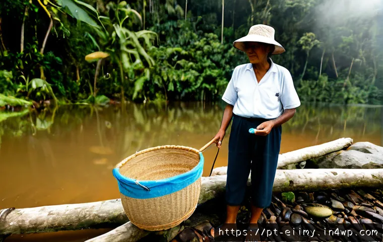 Home 30 원주민 생태지혜의 비판적 분석 - Photorealistic documentary-style scene in the Brazilian Amazon at early morning, an Indigenous envir...